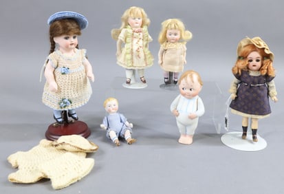 ANTIQUE GERMAN DOLLS 8"/UNDER.