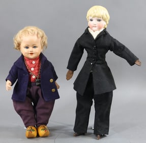 GERMAN BISQUE & PAPIER MACHE DOLLS