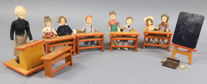 MINIATURES: CLASSROOM, DOLLS.