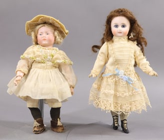 GERMAN BISQUE DOLLS 12" UNDER.