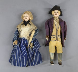 FRENCH PAPIER MACHE DOLLS.