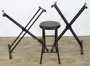 Keyboard Stands (2) & Fold-up Stool