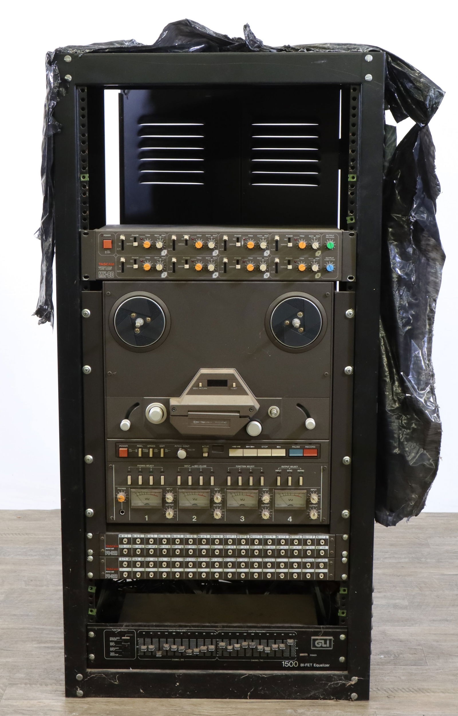 24-Space Equipment Rack with Tascam Model 34B 4-Track Recorder (1 of 20)