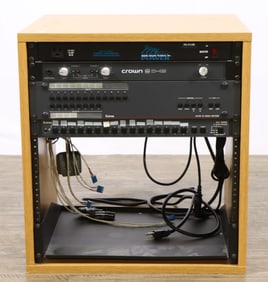 12-Space Equipment Rack with Video Editing Switchers & Amplifier