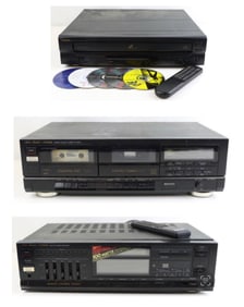 Fisher RS-913A AM/FM Stereo Receiver, Fisher CR-W913A Double Cassette Deck, Symphonic Model CD-5001