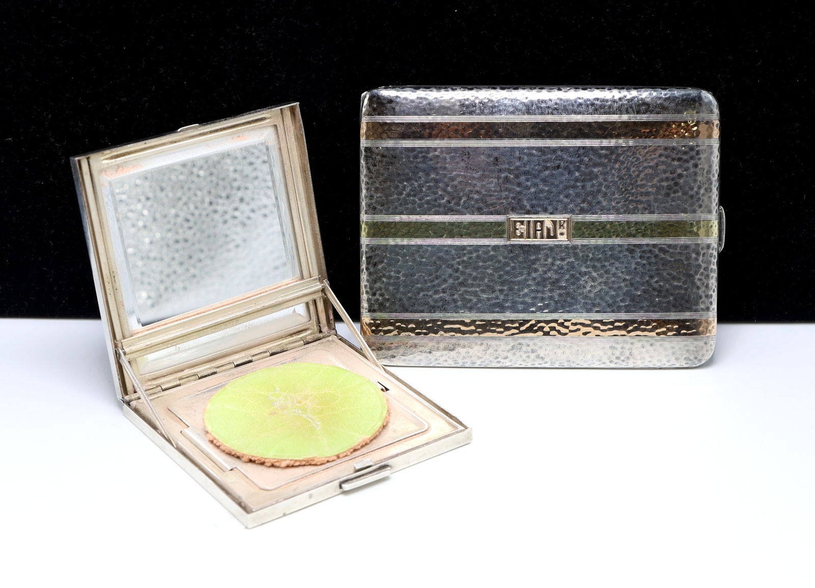 Sterling Cigarette Case and Compact