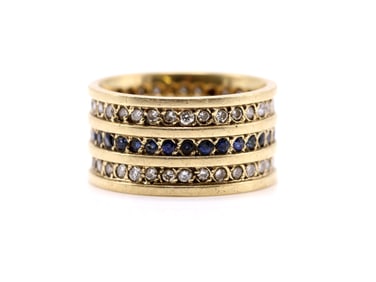 14k YG Diamond Sapphire Ring