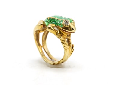 18k YG Enamel Ring