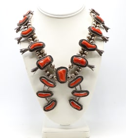 Sterling Silver Native American Squash Blossom Necklace