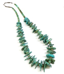 Turquoise Boulder and Heishe Necklace