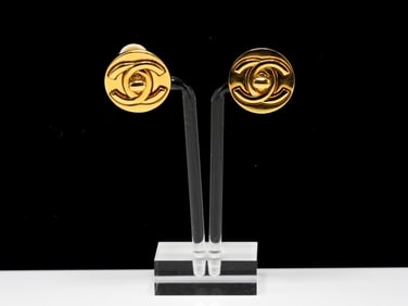 Chanel CC Turnlock Button Earrings