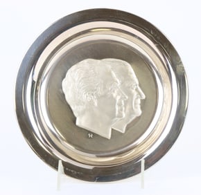 Franklin Mint Sterling Silver 1973 Inaugural Plate