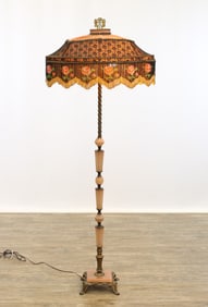 Madeline McCall Lamp Shade and Victorian Onyx Floor Lamp