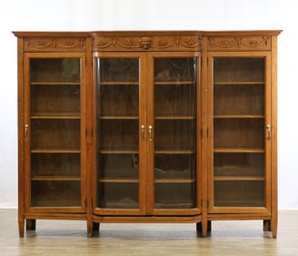 Quarter-Sawn Oak Breakfront Bookcase
