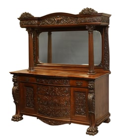 Carved Oak Sideboard in the Manner of RJ Horner