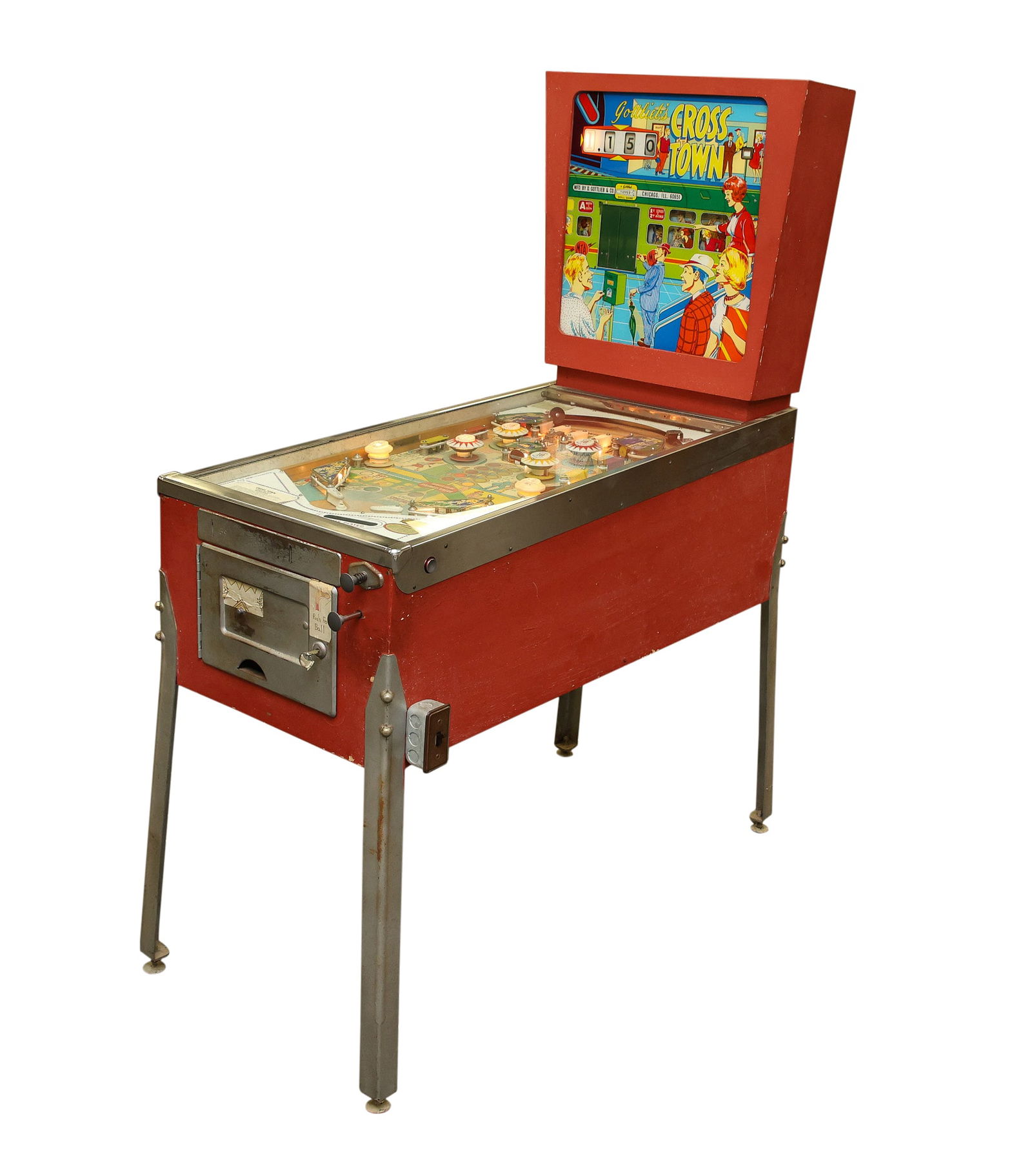 1966 Gottlieb's Cross Town Pinball Machine (1 of 20)