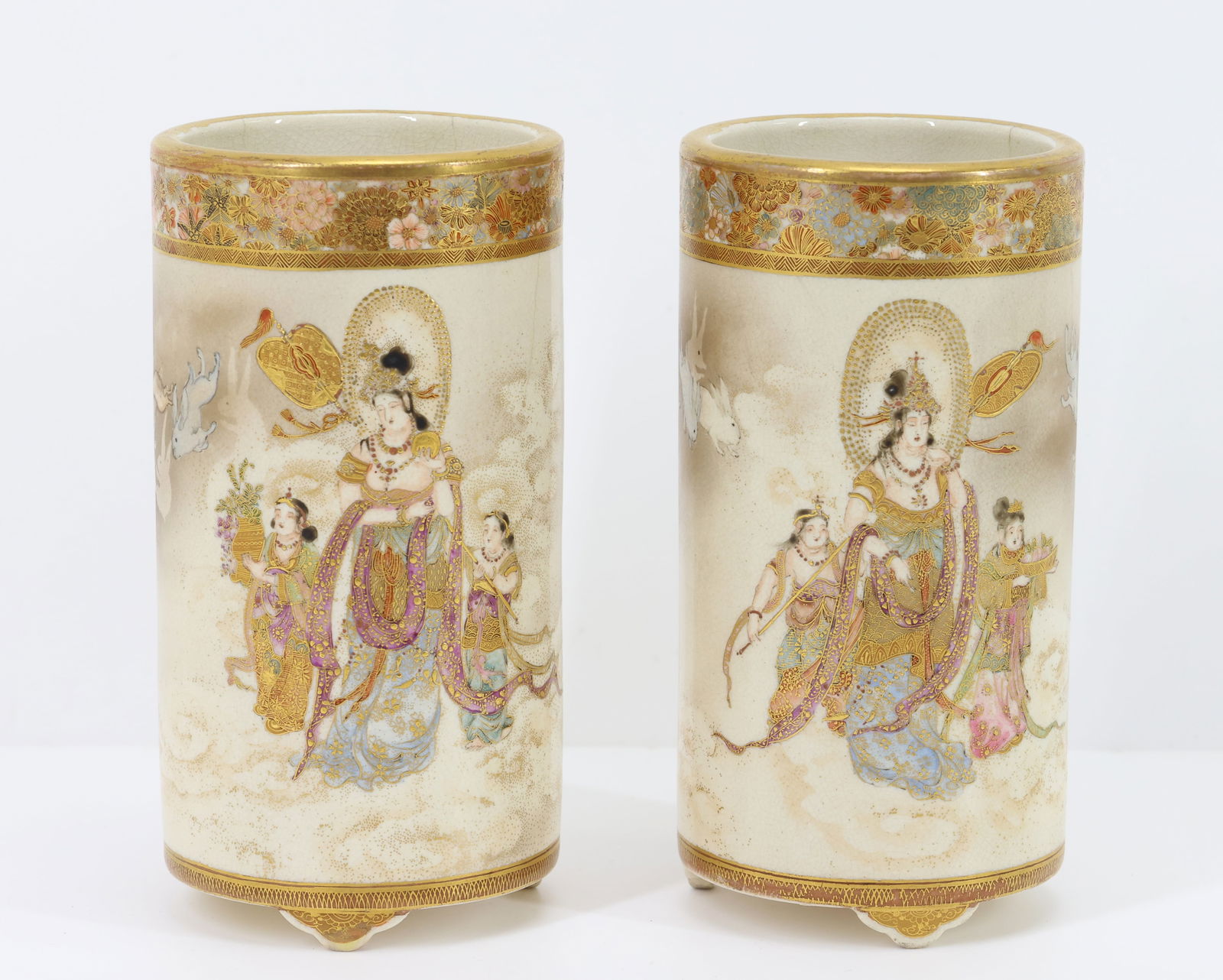 Japanese Satsuma Pottery Vases