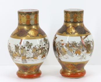 Oda / Suemari Japanese Kutani Porcelain Vases