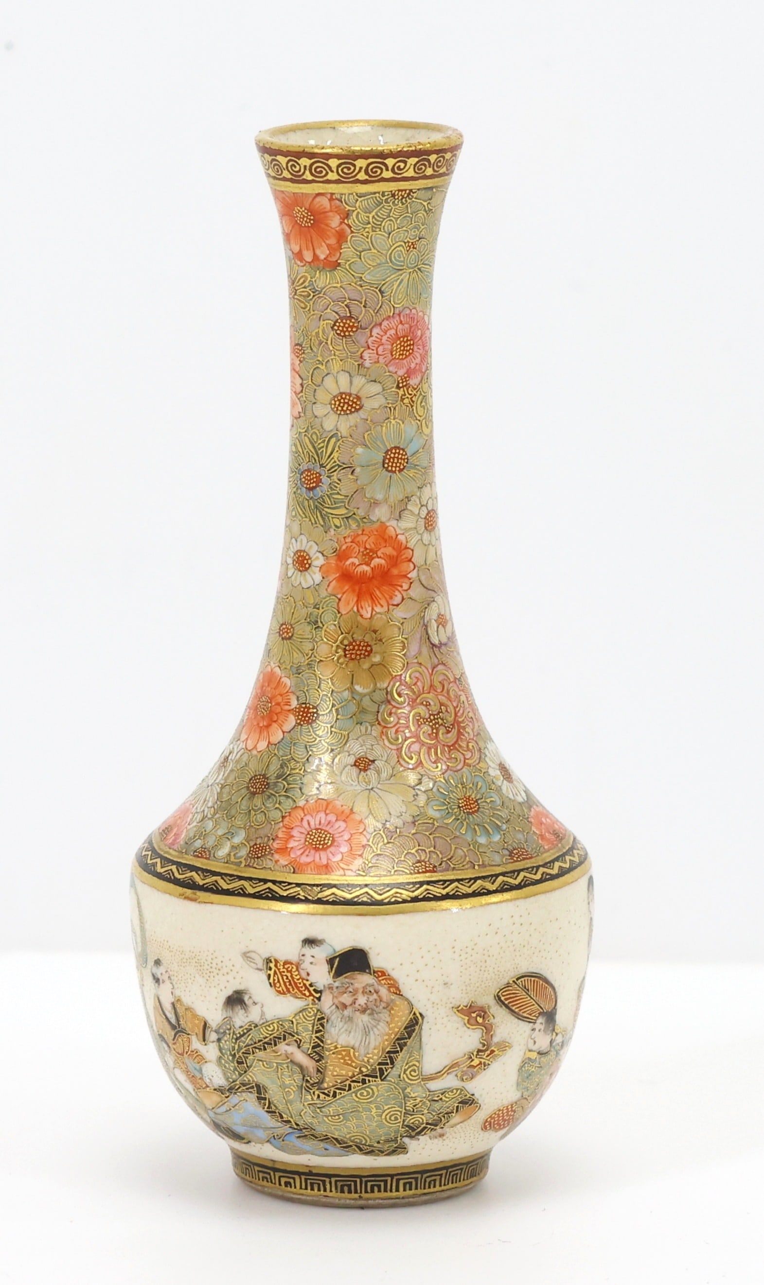 Kaizan Japanese Satsuma Pottery Vase (1 of 7)