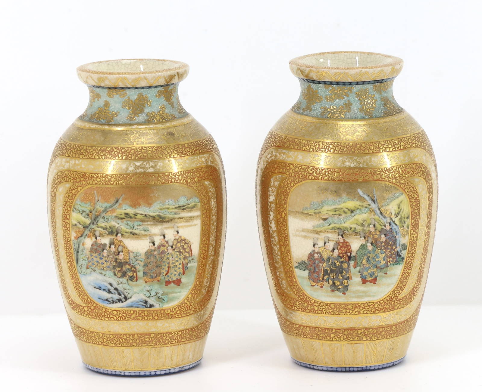 Japanese Satsuma Pottery Vases