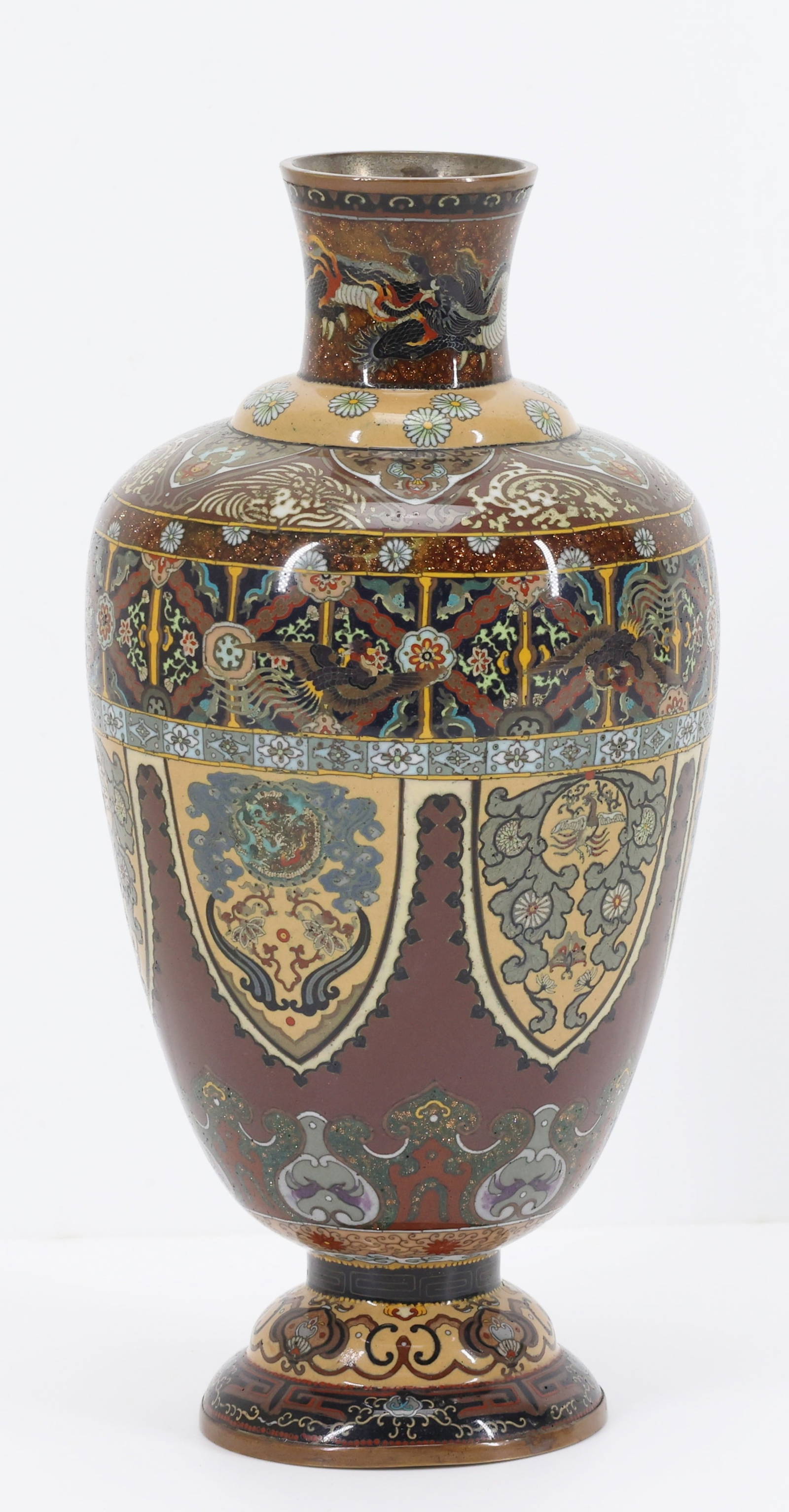 Japanese Goldstone Cloisonne Vase