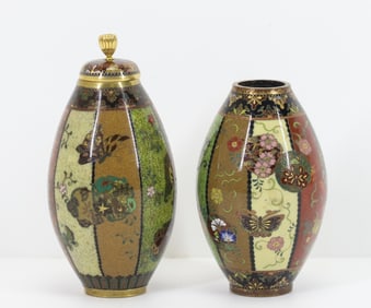 Namikawa Yasuyuki Japanese Cloisonne Jars