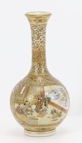Ranzan Japanese Satsuma Pottery Vase