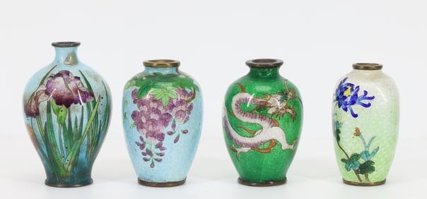 Japanese Ginbari Cloisonne Vases