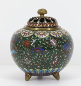Japanese Goldstone Cloisonne Censer