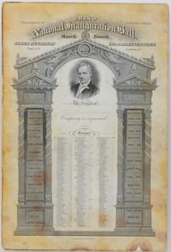 James Buchanan 1857 Inaugural Ball Invitation