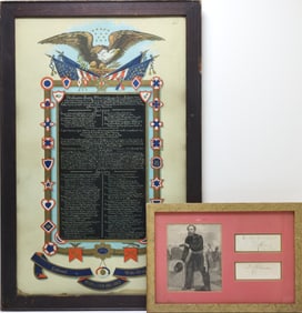 American Civil War Escutcheon and Autograph of General Gillmore