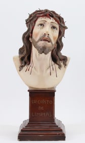 St. Cristo De Limpias Chalkware Bust, early 20th c.