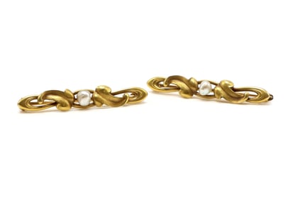 14K YG  Pearl Pins