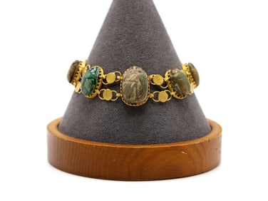 18K YG Carved Scarab Bracelet