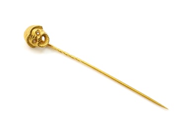 14K YG Mask Stickpin