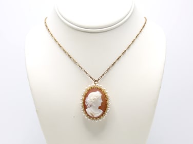 14k YG Cameo Pendant