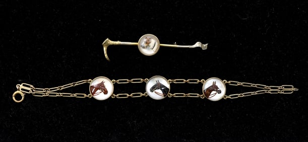 14k YG Equestrian Bracelet