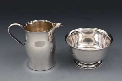 J.E. Caldwell "Paul Revere Reproduction" Sterling Silver Creamer and Sugar