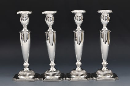 Hunt-Hallmark “Georgian Reproduction" Sterling Silver Candlesticks