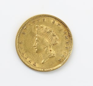 Gold United States One-Dollar 1855