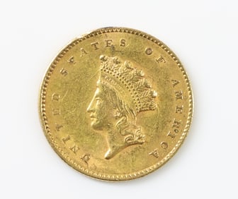 Gold United States One-Dollar 1855