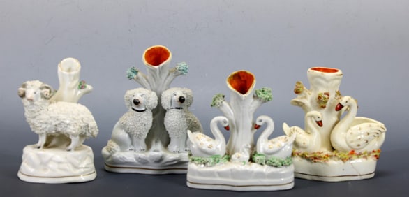 Staffordshire Animal Spill Vases