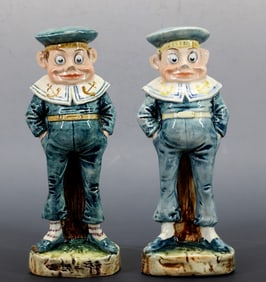 Majolica Figure of The Sailor Defender Brownie from Palmer Cox