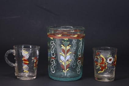 Stiegel Type Enameled Glasses