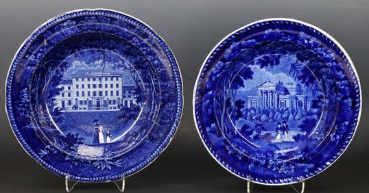 Historic Staffordshire Transfer Soup Bowls