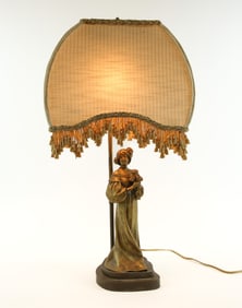 Art Nouveau Brass Figural Table Lamp