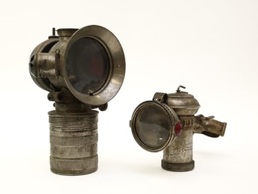 Antique Brass Era Carbide Vehicle/Carriage Lanterns