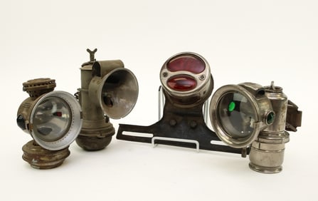 Antique Brass Era Carbide Vehicle/Carriage Lanterns