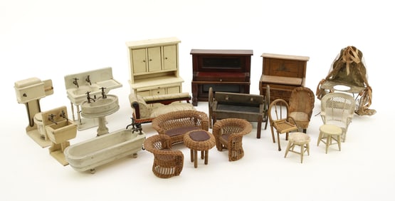 Miniature Doll Furniture and Bathroom Hardware