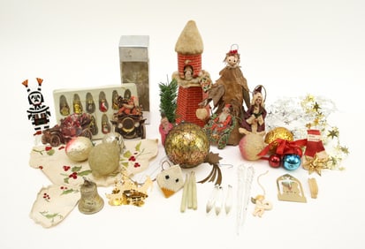 Vintage Christmas Tree Ornaments, and Candy Containers
